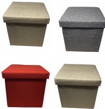 Pouf contenitore organzier pieghevole sgabello in tessuto poggiapiedi 31x30x31cm