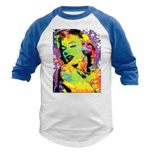 Monroe Raglan donna colorato grafica manica 3/4 - Foto 1 di 10