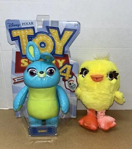 DISNEY/PIXAR TOY STORY 4 BUNNY POSABLE ACTION FIGURE & 8” PLUSH DUCKY 2 Lot L5 - Picture 1 of 6