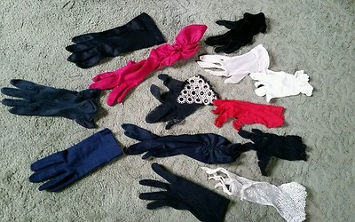 13  GLOVES perfect for a project! Quilting Craft Supplies Fabric Salvage  - Image 1 of 4