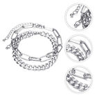 2 Set Anklet Diamond Bracelet Link Chain Barefoot Jewelry Adjustable Paperclips