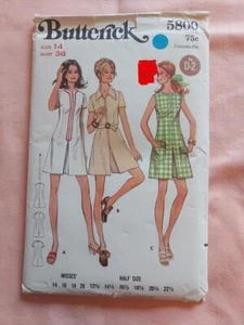 Vestido y pantalón Butterick 5800 vintage talla grande 14 talla fals y media - Imagen 1 de 2