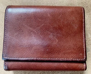 Vintage DIJA Genuine Supple Brown Leather Wallet W/ Change Purse Made In Canada - Picture 1 of 8