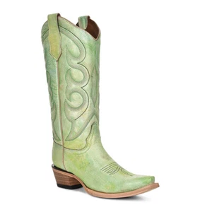 Circle G by Corral Ladies Hand Painted Lime Green Western Boots L5969 - Picture 1 of 15