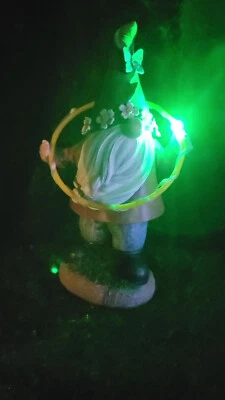 Solar Hula Hoop Gnomo, Gnomo Decoración Césped, Gnomo Jardín Estatua, Evergreen #2SP7279 Foto 1 de 4