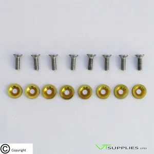 Plain Gold M6 Anodized Aluminium Fender Washer Kit for Engine Bay - SS/Bolts   - Picture 1 of 4