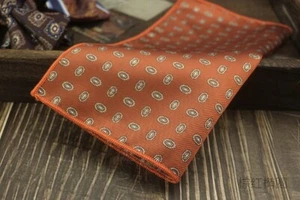 Square Pocket Paisley Men's Chest Business Suit Accessories Handkerchief Vintage - Picture 1 of 30