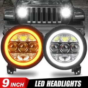 Faros LED Halo Hi-Lo de 9 pulgadas para Jeep Wrangler JL Gladiator JT 2018-2023 - Imagen 1 de 12
