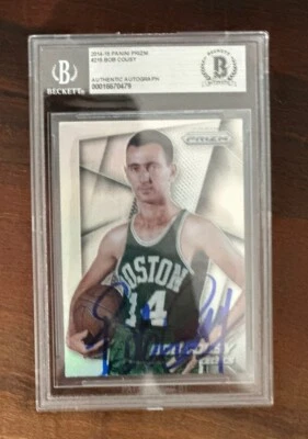2014-15 Panini Prizm 215 Bob Cousy Silver Prizm Signed HOF Beckett BAS AUTO - Image 1 of 2