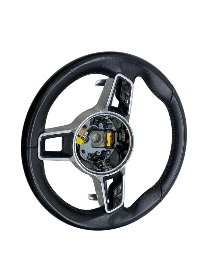 2015-2024 PORSCHE MACAN LEATHER WRAPPED STEERING WHEEL & PADDLE SHIFTERS *WEAR* - Image 1 of 4