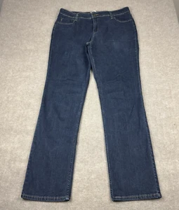 Pantalones de mezclilla rectos de tiro medio Levi's para mujer 16 largos azules elásticos occidentales 34x33 - Imagen 1 de 16