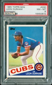 1985 TOPPS MINI # 330 LEON DURHAM PSA 9 MAC SPOTLESS  100 MADE RARE  POP-4 * - Picture 1 of 8