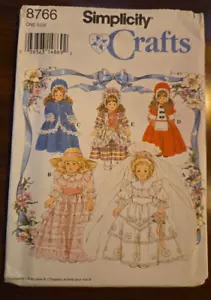 Simplicity Crafts 8766 for 16" and 18" Dolls Clothes Vintage 1993 NEW - Picture 1 of 4