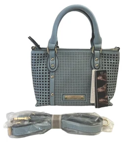 Kardashian Kollection Blue Mini Crossbody Bag Perforated Super Cute NWT - Picture 1 of 7