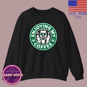 The Big Lebowski Enjoying My Coffee Funny Black Size S-3XL - Picture 1 of 1