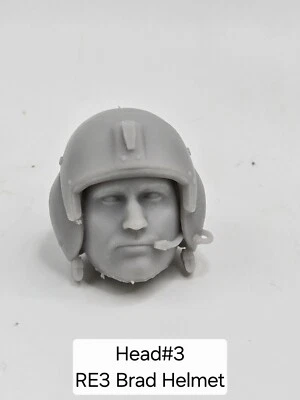 3d Printed RE3 BRAD VICKERS HEAD#3 6" 1:12 Classified/Legends SCALE  - Изображение 1 из 2