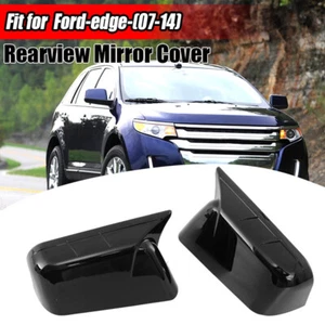 Tapa de cubierta de espejo retrovisor estilo bocina OX negra brillante para Ford Edge 2007-2014 - Imagen 1 de 13