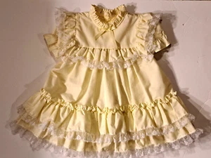 Vestido Vintage Martha's Miniatures We're Fussy Círculo Completo Amarillo 24 Meses Nuevo de Lote Antiguo - Imagen 1 de 10