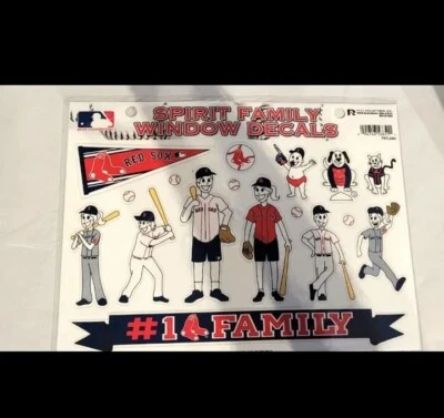 NEW IN THE PACKAGE BOSTON RED SOX SPIRIT FAMILY WINDOW DECALS FOR CAR OR HOME  - Image 1 of 3