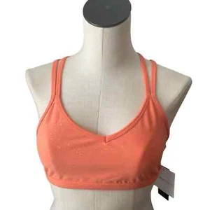 Beyond Yoga Double Back Alloy SpeckledBra Orange Blossom Obird NEW Size Large - Picture 1 of 6