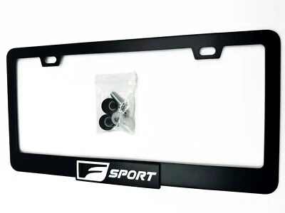 F-Sport Satin Black LEXUS License Plate Frame Stainless Steel Matte Black Emblem - Image 1 of 2