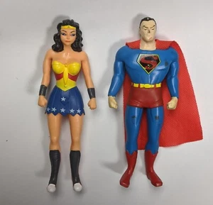 Awesome Wonder Woman Superman 6” Figure Bendable Posable Rubber DC Comics - Picture 1 of 2