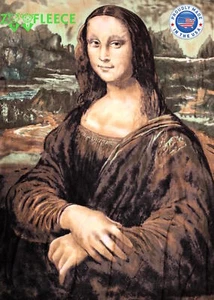 ZooFleece Mona Lisa Art Leonardo Da Vinci Woman Smile Blanket Linen Quilt 45X55" - Picture 1 of 5