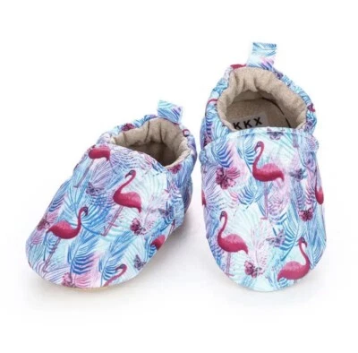 Sapatos/botinhas de algodão macio rosa flamingo para bebê menina tamanho 0-6 M - Imagem 1 de 4