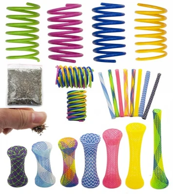 49PCS Cat Spring Toy for Kitten Catnip Bag Mesh Tubes Spring Cat Toy Bulk for... - Image 1 of 4