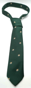 Vintage 1970s GIVENCHY Monsieur Dark Green Polka Dot Poly Silk Blend Tie - Picture 1 of 9