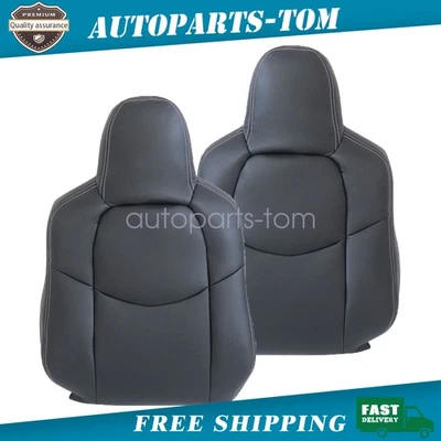 2 x For 2009-2014 Mazda MX-5 Miata Front Both Side Top Leather Seat Cover Black - Image 1 of 4