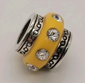 Brighton Dazzle Yellow Spacer Charm Bead With Swarovski Crystals  - Picture 1 of 2