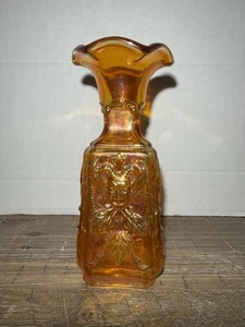 Vtg Marigold Carnival Glass Devil Vase Imperial Mephistopheles Iridescent Jester - Picture 1 of 7