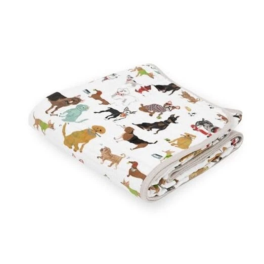 Little Unicorn Cotton Muslin Quilts 47"x47" in Woof / Dog Design