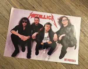 vtg 80s METALLICA MAGAZINE POSTER Band Jason Newsted Centerfold 2-Page Foldout - Picture 1 of 2