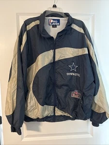 Vintage 90s Dallas Cowboys Pro Player XL Windbreaker NFL FLAWS - Picture 1 of 9