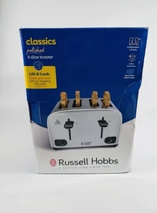 Russell Hobbs 24090 4 Slice Wide Slot Toaster - 6 Browning Levels , 1700W Silver - Picture 1 of 2