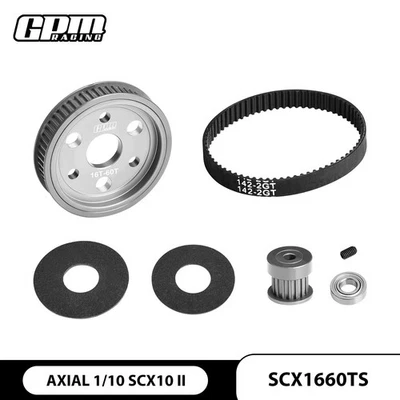 GPM Gearbox Gear Belt Drive Set & Motor Gear AXIAL SCX10 II Trail Honcho / Jeep - Image 1 of 3