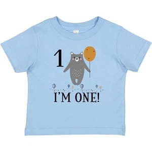 Inktastic 1st Birthday Woodland Bear 1 Year Old Baby T-Shirt Boys Girls Infant - Picture 1 of 7