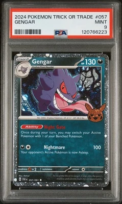 Pokemon TCG Gengar #57 2024 Trick or Trade PSA 9 MINT - Image 1 of 3
