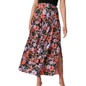 Abel The Label Anthropologie Rock schwarz Blumen Viskose Maxirock Gr. S Schlitz - Bild 1 von 8