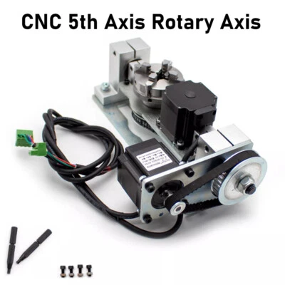 4-Jaw Engraving Machine Rotary Axis CNC 5th Axis Rotary Axis with Chuck Table - Image 1 of 4