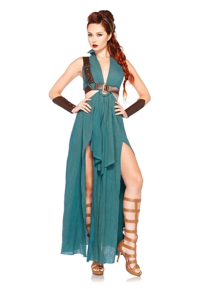 Leg Avenue Warrior Maiden Adult Womens Green Dress Halloween Costume 85036 - Image 1 of 1