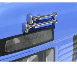 Carson 500907096/C907096 1:14 Air Horn Set Long/Short Chromed Brass (For Tamiya) - Picture 1 of 5