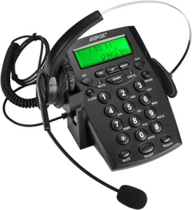 AGPtek Call Center Dialpad Headset Telephone with Tone Dial Key Pad & REDIAL - Zdjęcie 1 z 9