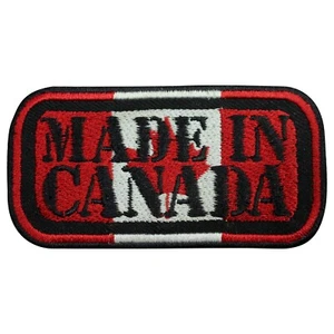 Hecho en Canadá, Canadá parche de bandera hierro bordado en costura en parche insignia 9X4.5CM - Imagen 1 de 1