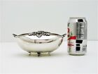 Italian Solid Silver Footed Bowl Scrolling Leaf Feet & Handles Marked 800