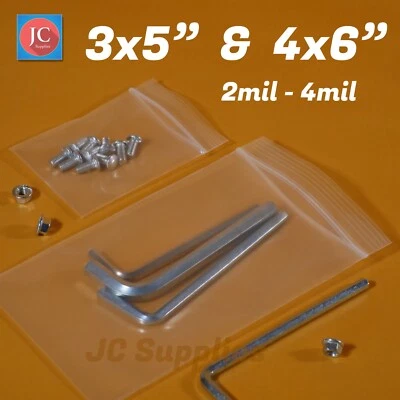 Sacos plásticos transparentes com zíper 3x5" 4x6" FECHÁVEIS 4 mil sacos com zíper - Imagem 1 de 3