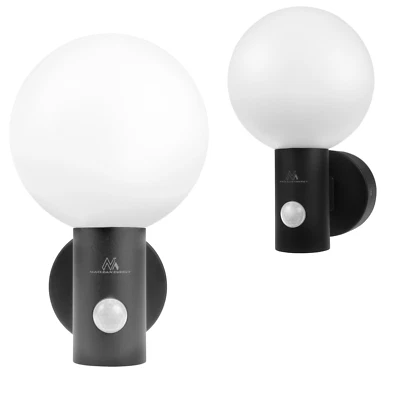 PIR LED Wall Sconce Lamp IP65 Outdoor Garden Sensor Light 1600lm Modern Sphere - Image 1 of 4