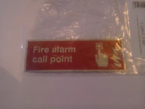 Sign Fire alarm call point -silver self Adhesive Vinyl Sticker - Imagen 1 de 1